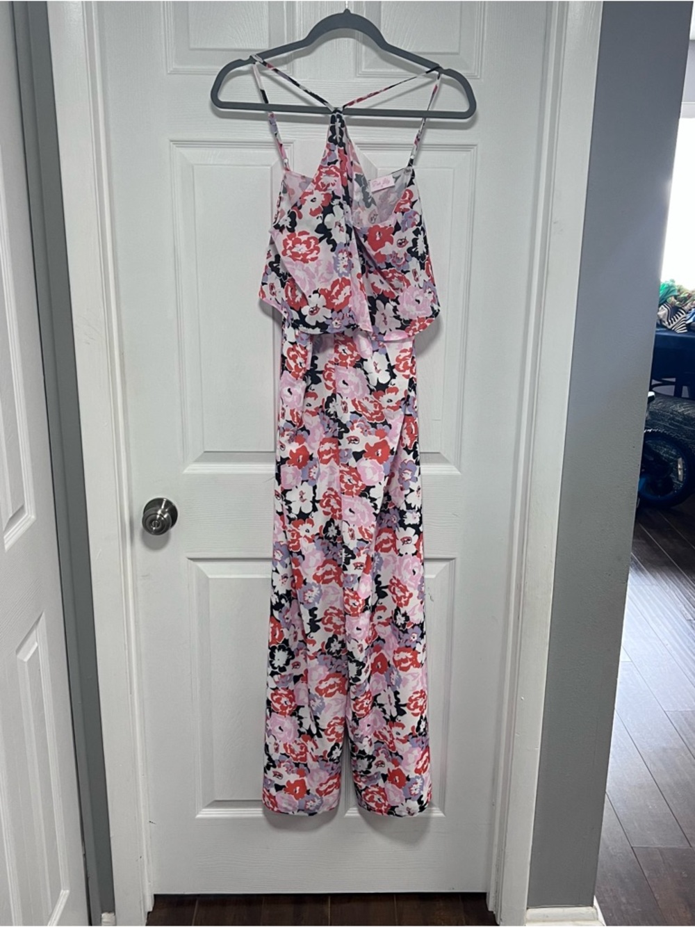 Pink Lily Pink and Coral Floral Romper Pantsuit Size S